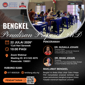 Jemputan ke Bengkel Penulisan Proposal Permohonan Kemasukan Program Khas Doktor Falsafah (PhD).